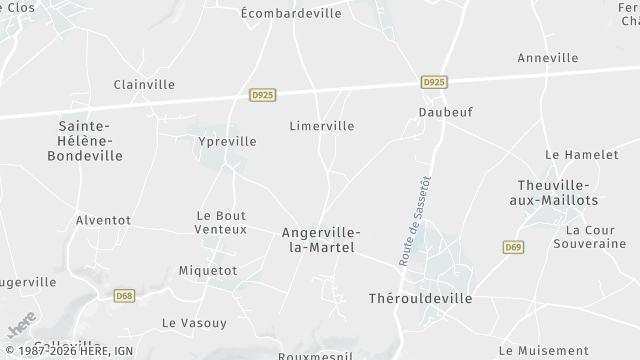 Carte de la zone d'intervention à Angerville-la-Martel