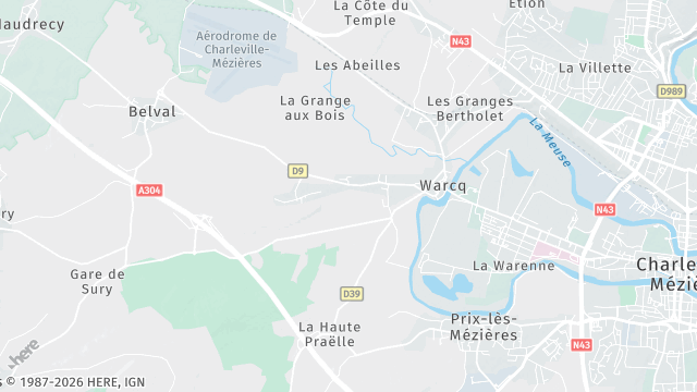 Carte de la zone d'intervention à Warcq