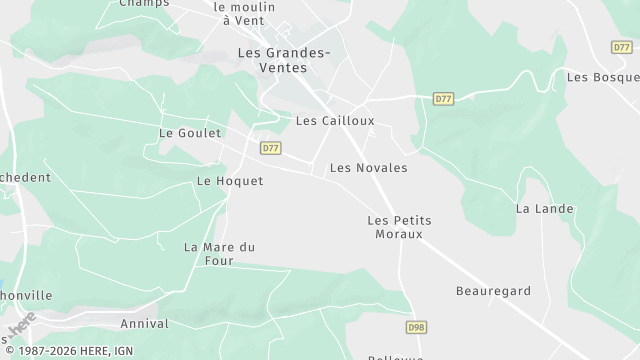 Carte de la zone d'intervention à Les Grandes-Ventes