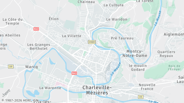 Carte de la zone d'intervention à Charleville-Mézières