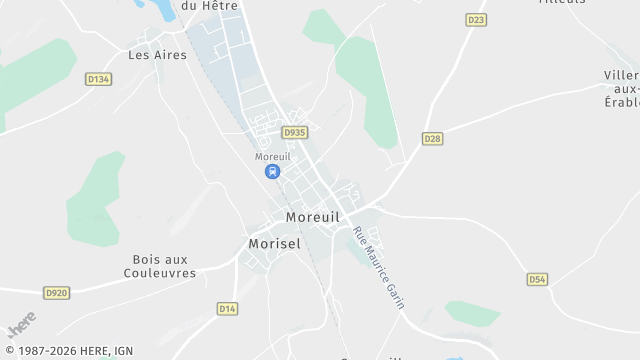 Carte de la zone d'intervention à Moreuil