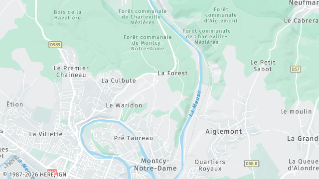 Carte de la zone d'intervention à Montcy-Notre-Dame