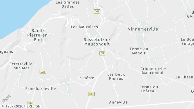 Carte de la zone d'intervention à Sassetot-le-Mauconduit