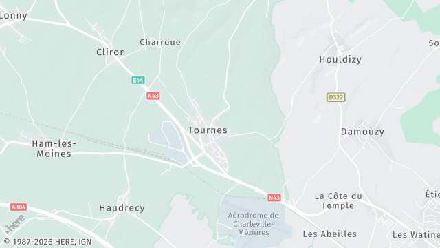 Carte de la zone d'intervention à Tournes