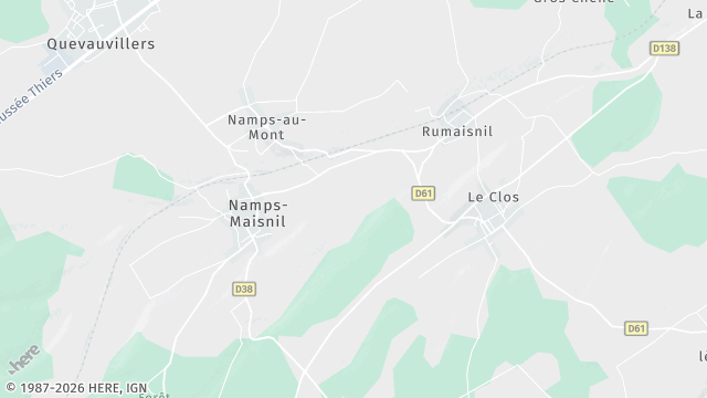 Carte de la zone d'intervention à Namps-Maisnil