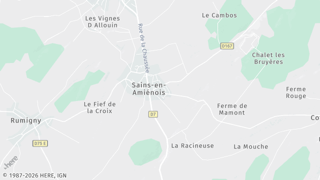 Carte de la zone d'intervention à Sains-en-Amiénois