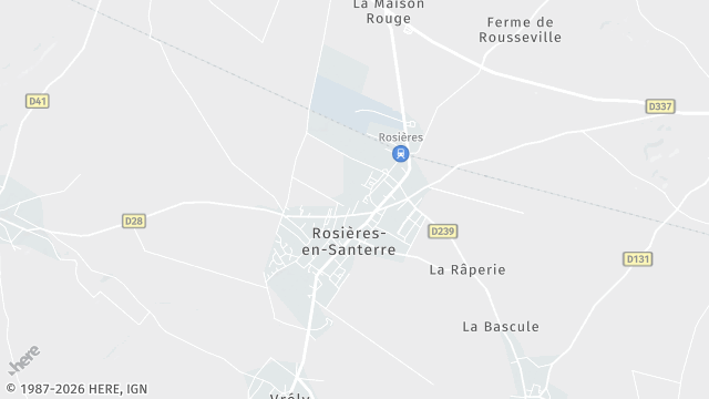 Carte de la zone d'intervention à Rosières-en-Santerre