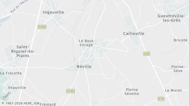Carte de la zone d'intervention à Néville