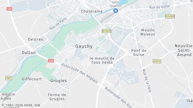 Carte de la zone d'intervention à Gauchy