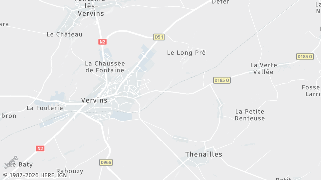 Carte de la zone d'intervention à Vervins