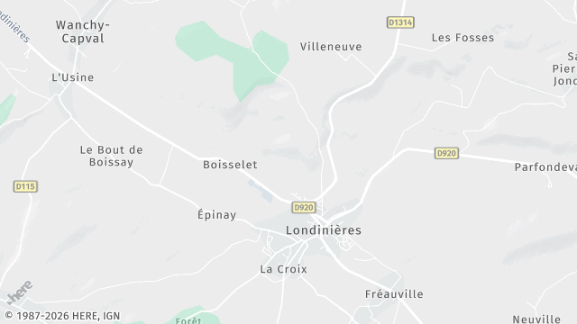 Carte de la zone d'intervention à Londinières