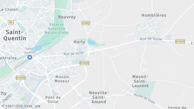 Carte de la zone d'intervention à Harly