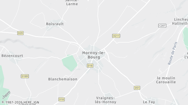 Carte de la zone d'intervention à Hornoy-le-Bourg