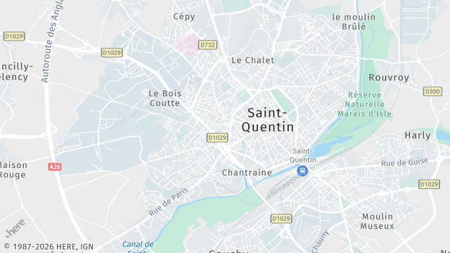 Carte de la zone d'intervention à Saint-Quentin