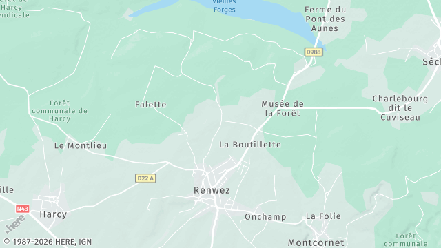 Carte de la zone d'intervention à Renwez