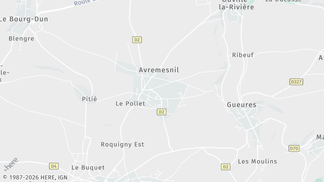 Carte de la zone d'intervention à Avremesnil