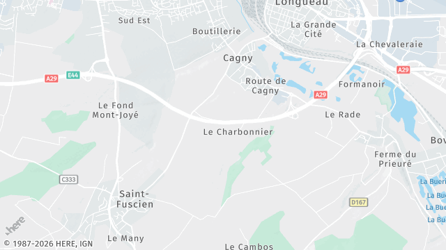 Carte de la zone d'intervention à Cagny