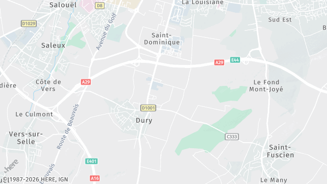 Carte de la zone d'intervention à Dury