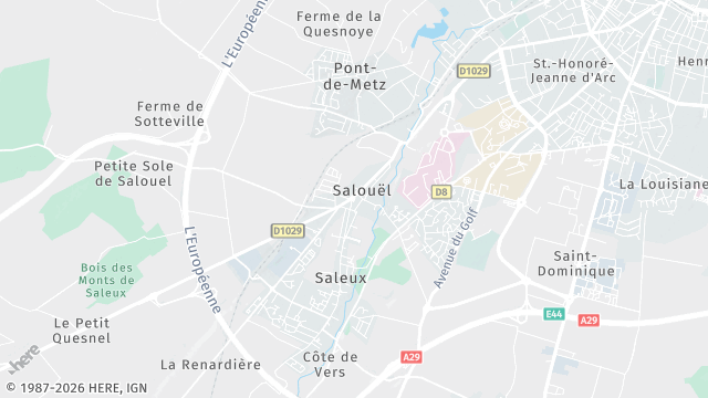 Carte de la zone d'intervention à Salouël