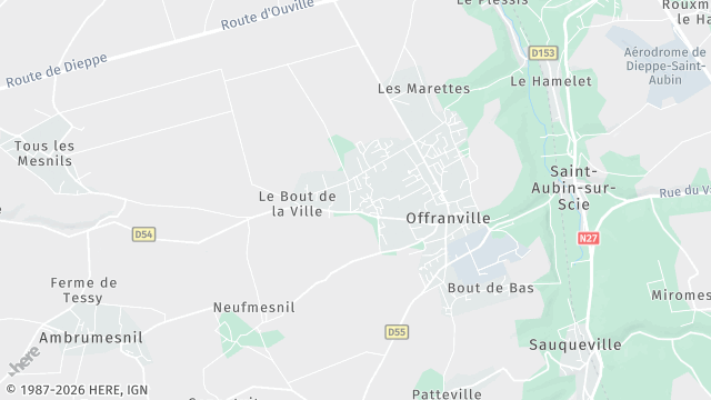 Carte de la zone d'intervention à Offranville