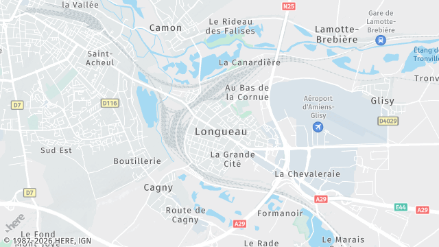 Carte de la zone d'intervention à Longueau