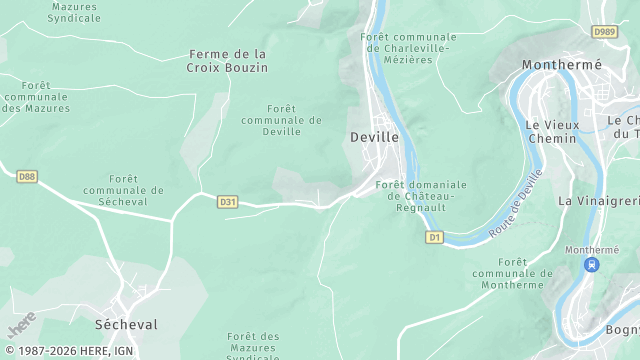 Carte de la zone d'intervention à Deville
