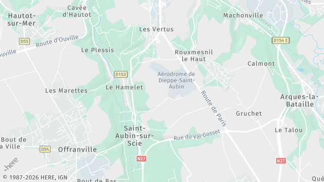 Carte de la zone d'intervention à Saint-Aubin-sur-Scie