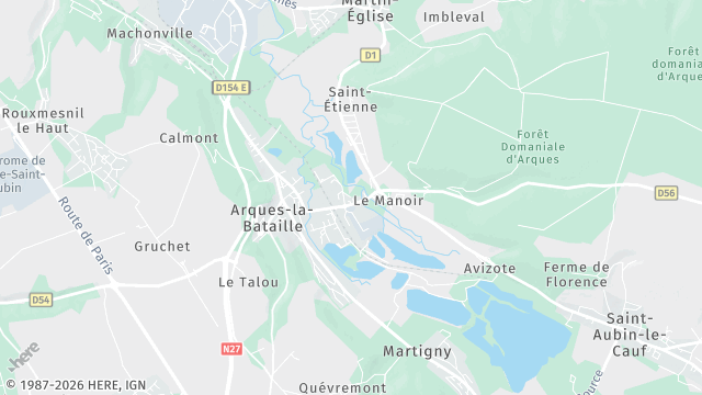 Carte de la zone d'intervention à Arques-la-Bataille