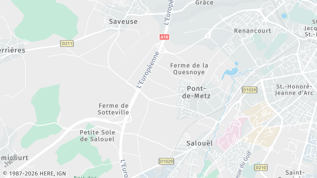 Carte de la zone d'intervention à Pont-de-Metz