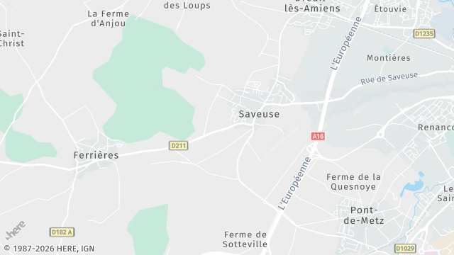 Carte de la zone d'intervention à Saveuse
