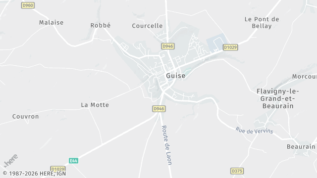 Carte de la zone d'intervention à Guise