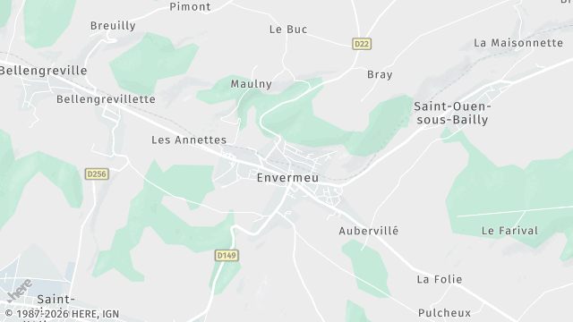 Carte de la zone d'intervention à Envermeu