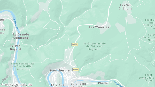 Carte de la zone d'intervention à Monthermé