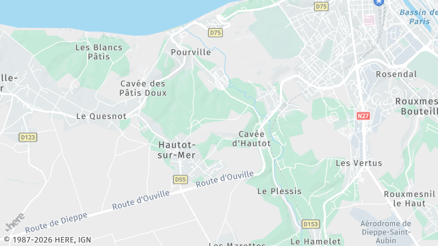 Carte de la zone d'intervention à Hautot-sur-Mer