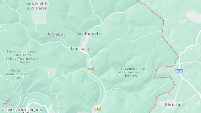 Carte de la zone d'intervention à Les Hautes-Rivières