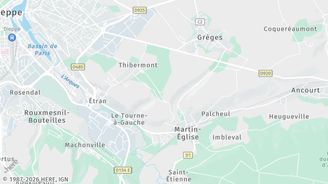 Carte de la zone d'intervention à Martin-Église