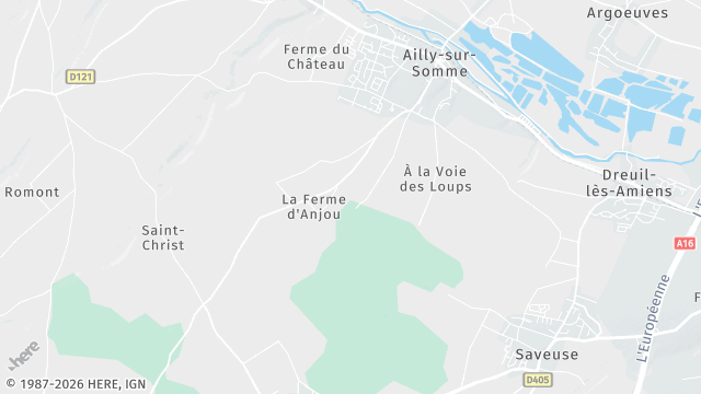 Carte de la zone d'intervention à Ailly-sur-Somme