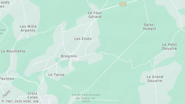 Carte de la zone d'intervention à Signy-le-Petit