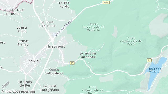 Carte de la zone d'intervention à Rocroi