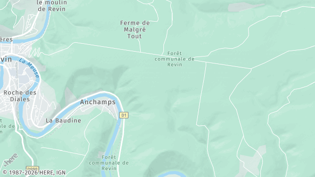 Carte de la zone d'intervention à Revin