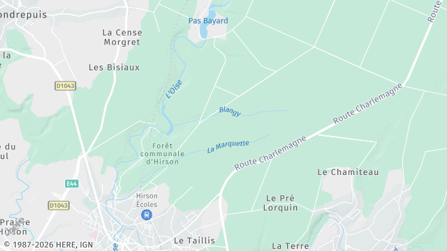 Carte de la zone d'intervention à Hirson