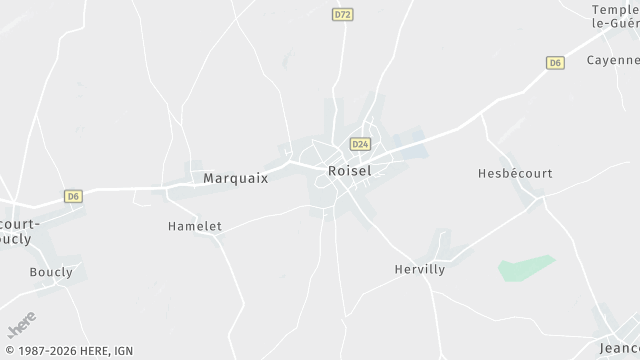 Carte de la zone d'intervention à Roisel