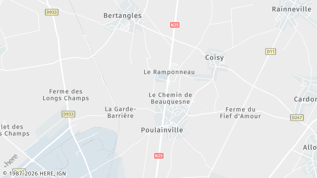 Carte de la zone d'intervention à Poulainville