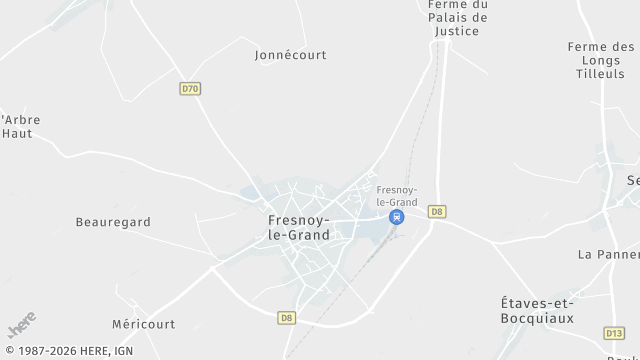 Carte de la zone d'intervention à Fresnoy-le-Grand