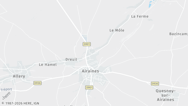 Carte de la zone d'intervention à Airaines