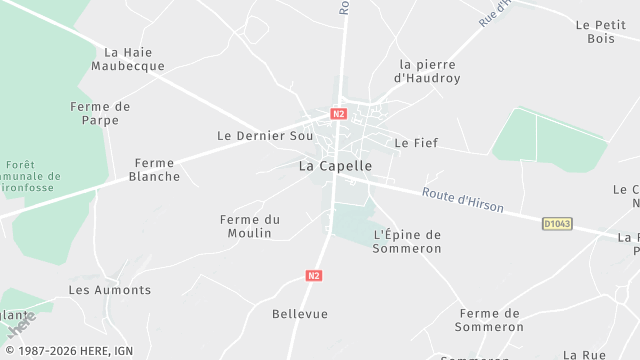 Carte de la zone d'intervention à La Capelle