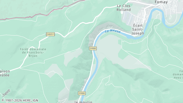 Carte de la zone d'intervention à Fumay