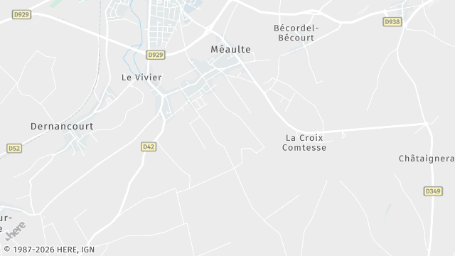 Carte de la zone d'intervention à Méaulte