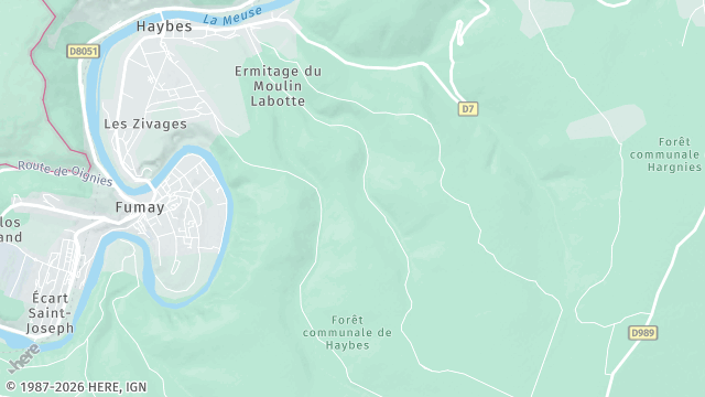 Carte de la zone d'intervention à Haybes