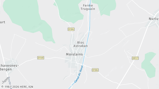 Carte de la zone d'intervention à Moislains